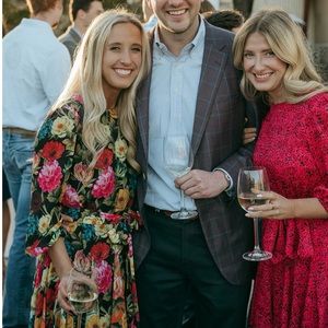 Alice and Olivia “Mina” Puff Sleeve Godet Dress